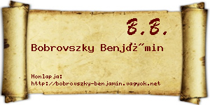 Bobrovszky Benjámin névjegykártya