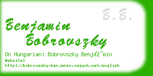 benjamin bobrovszky business card